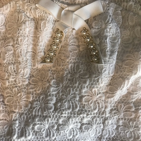 NWT Strapless Lace & Pearl Mini Dress - Picture 3 of 5